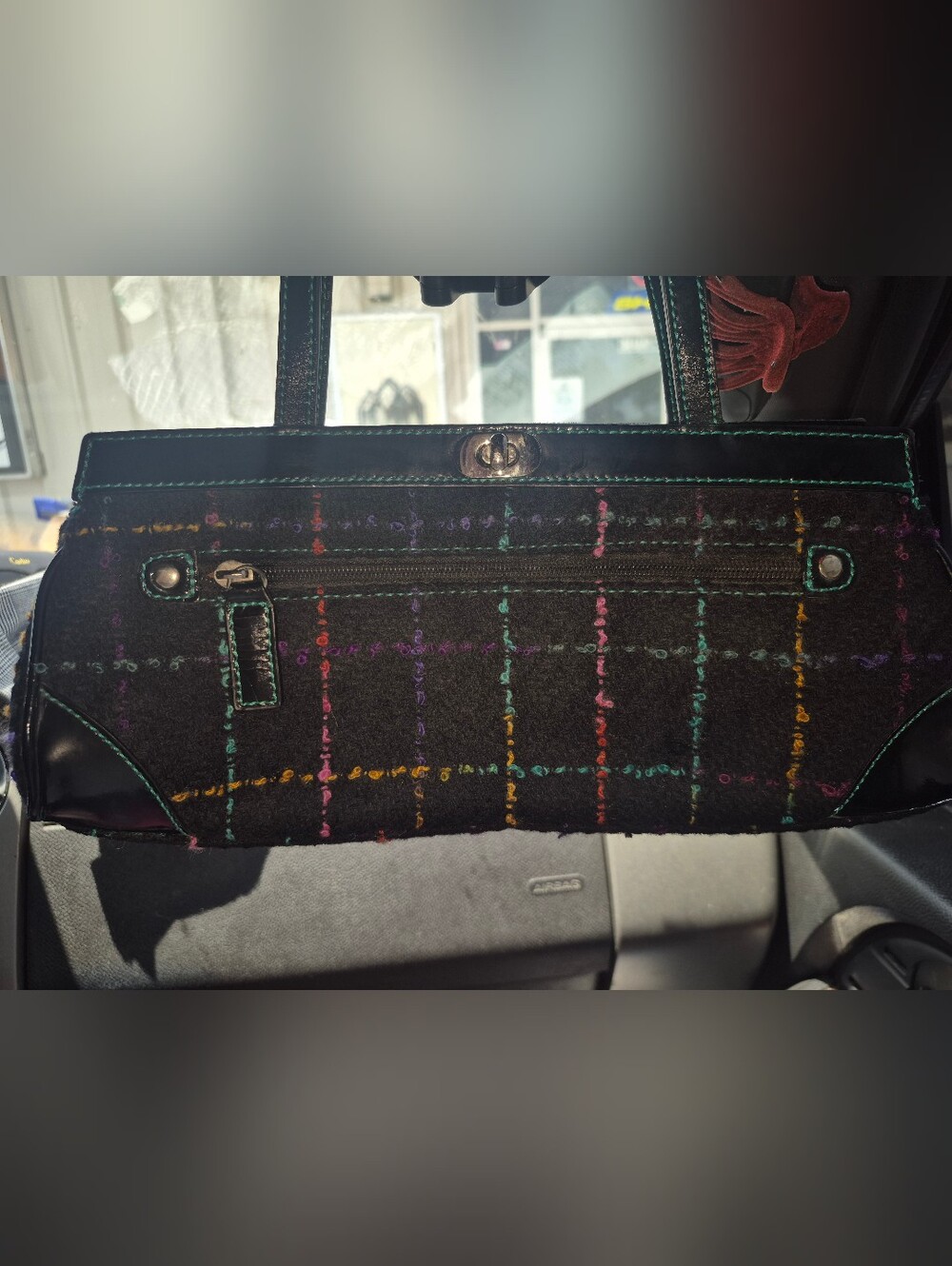 Vintage Rare Echo tweed turnlock purse